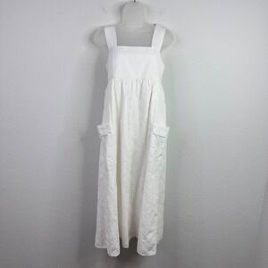 Madewell Dress Womens 2 White Embroidered Boho Cottagecore‎ Romantic Peasant
